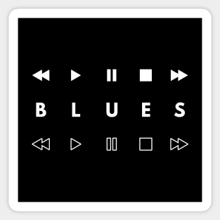 Blues Style Music Player Buttons Dark Theme Sticker